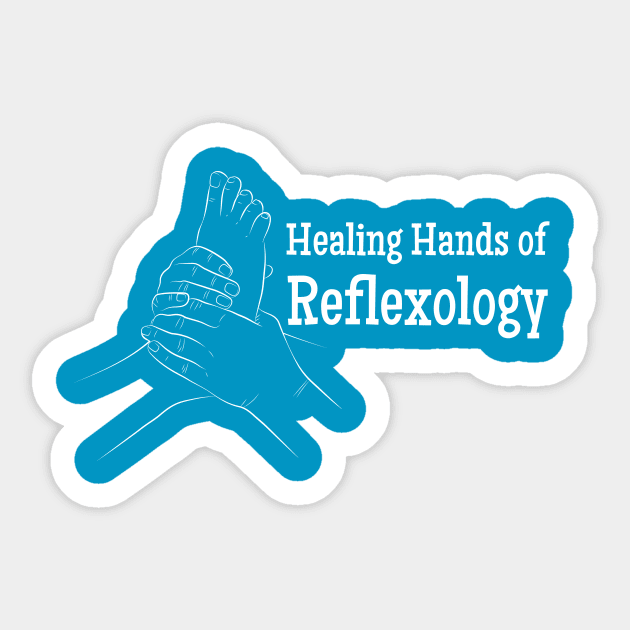 Healing Hands of Reflexology (white text) (foot reflexology) Sticker by Balanceandharmonyforreflexologists